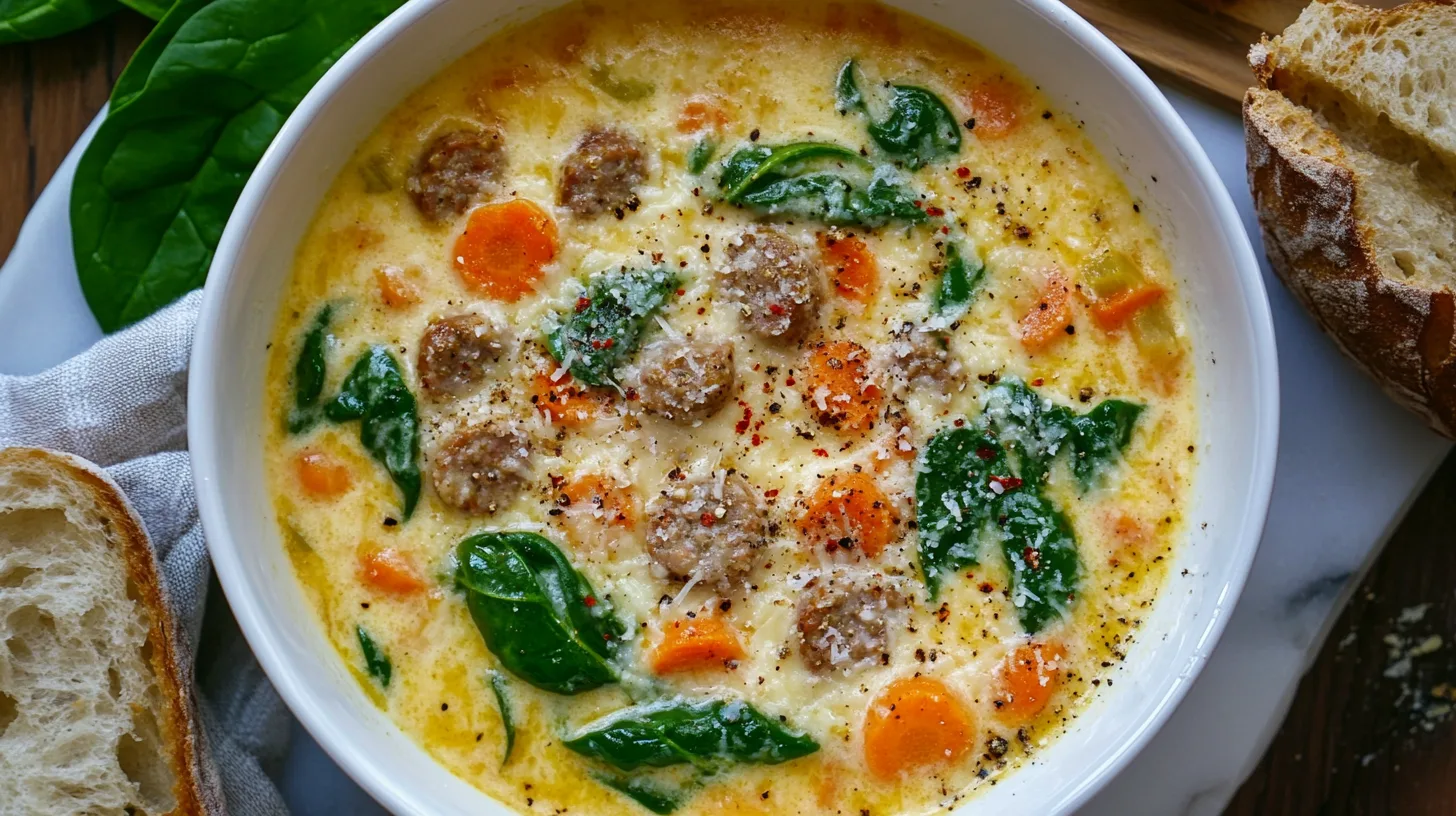 Creamy Parmesan Italian Sausage Soup Recipe