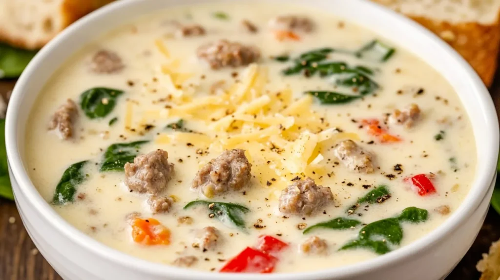 Creamy Parmesan Italian Sausage Soup Recipe