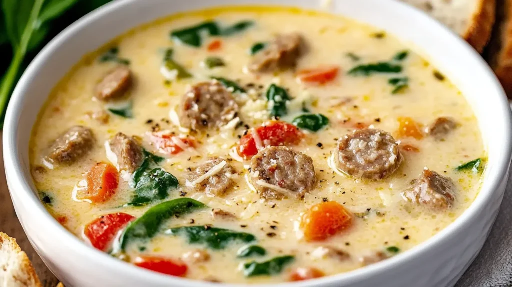 Creamy Parmesan Italian Sausage Soup Recipe