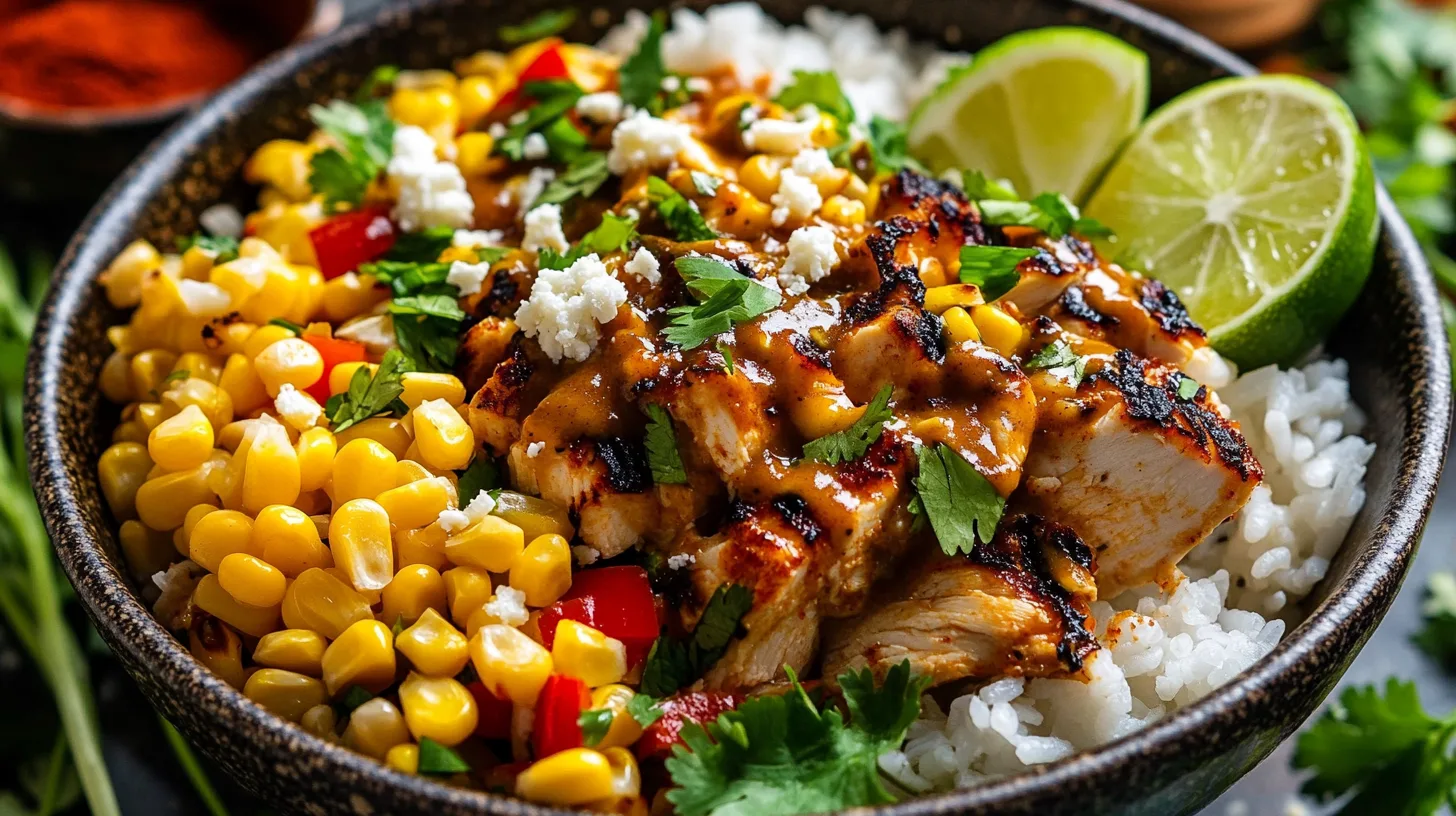 Delicious Street Corn Chicken Rice Bowl