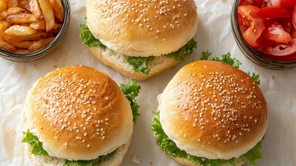 What are the ingredients in white hamburger buns?